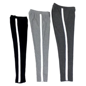 Soft Comfy Stripe Girls Tween Sweatpants Casual Everyday Leggings Sports 6-12 - Picture 1 of 10