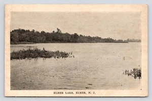 Uferansicht des Elmer Sees in Elmer New Jersey Vintage unbestellte Postkarte - Bild 1 von 2