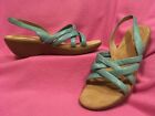 TURQUOISE LEATHER Strappy COMFORT SLING Sandal "SYLVI" by Soft Spots  12M    NEW
