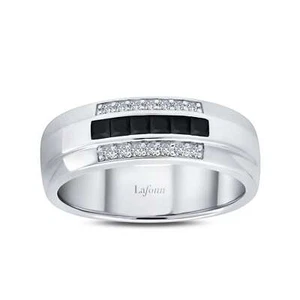 *NEU* Sterlingsilber Platin-gebunden 0,74 ctw Diamant Herren Ehering - Bild 1 von 1