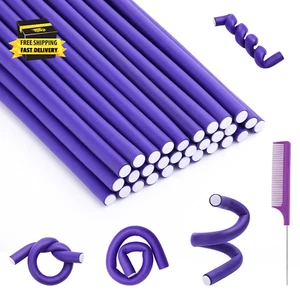 30Pcs Small Foam Hair Curlers, 9.45" Length X 0.47" Diameter, No-Heat Flexible C - Picture 1 of 6