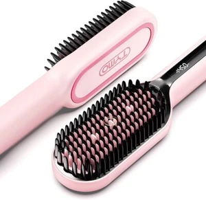 TYMO Ionic Plus Hair Straightener Brush with 16 Temps, Fast Heat-up - Pink - Picture 1 of 6
