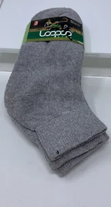 Loops Link Boys Shoe Size 4-6.5 Heather Gray Ankle Sport Socks 3 Pair NWT - Picture 1 of 4