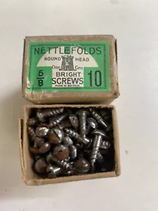 Box Steel Round Screws 5/8" x 10 Nettlefolds GKN Slotted Head Full Box of 144 - Picture 1 of 24