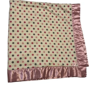 The Childrens Place Pink Polka Dot Baby Girls Receiving Blanket 31” Square - Picture 1 of 8