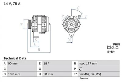 Alternador BOSCH para SMART Cabrio City-Coupe Crossblade Fortwo 98-07 0986049111 Foto 1 de 4