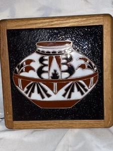 Southwest Vintage Vase Tile Trivet Wall Hanging Kitchen Decor Ceramic 7" Square - Bild 1 von 10