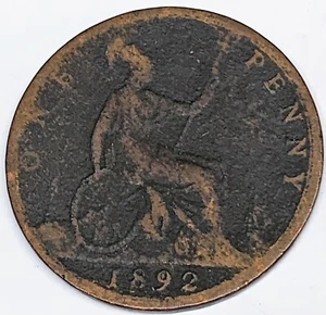 # C4128 GREAT BRITAIN COIN, LARGE PENNY 1892 - Picture 1 of 2