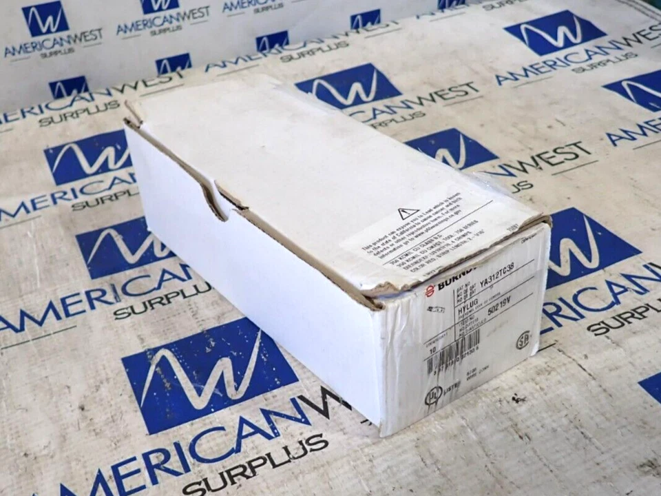 New Burndy YA312TC38 Two Hole Compression Lug Kit Red Die 18/324 Qty 10 In Box - Image 1 of 3