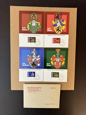 Liechtenstein FDC Maximum Card (MK30) 1982 Bailiff Coat of Arms #729-32 +Env - Image 1 of 2