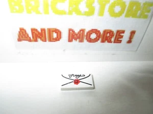 Lego - 1x Tile decorated 1x2 Mail Envelope Pattern 3069bpx40 White - Imagen 1 de 1