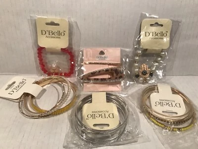 D’BELLO Accessories Gold Tone Women’s Stretch Bracelets,Pearls,Rhinestones,Hair - Image 1 of 4