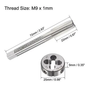 M9 x 1mm Metric Tap and Die Set HSS Machine Thread Tap with Round Die - Picture 1 of 6