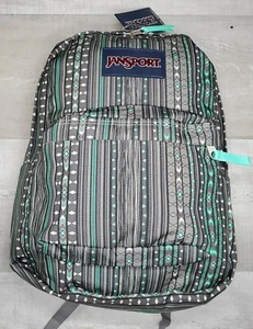 JanSport Superbreak Seafoam Green Camo Stripe Backpack 1550 Cu In. NEW w/ Tags - Picture 1 of 6
