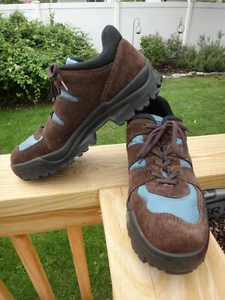 L.L. Bean Men's 10.5 M Hiking Walking Shoes Brown Suede/Blue Nylon  - Picture 1 of 9