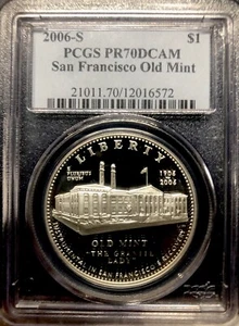 2006 SAN FRANCISCO OLD MINT Silver Dollar PR70 PCGS💥FLAWLESS QUALITY💥 - Picture 1 of 4