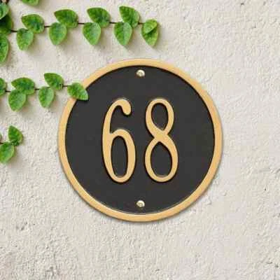 Placa de casa placa de números de casa placa de dirección, , puerta tradicional latón personalizado Foto 1 de 4