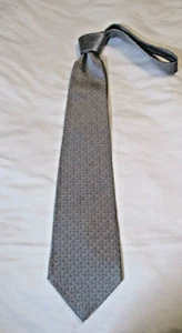 100% Silk Silver Gray Monochrome Tie - Picture 1 of 5