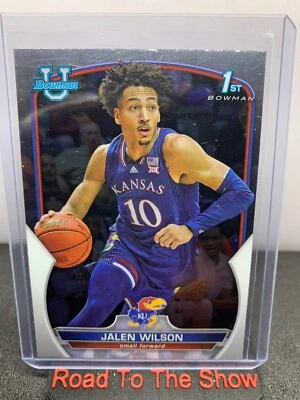 2022-23 Bowman University Chrome JALEN WILSON 1st Bowman #67 Kansas Jayhawks - Image 1 of 2