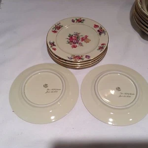 Set Of 6 Vintage Omeco New York CzechoSlovakia 8" 1/2 Bread Plates - Picture 1 of 5