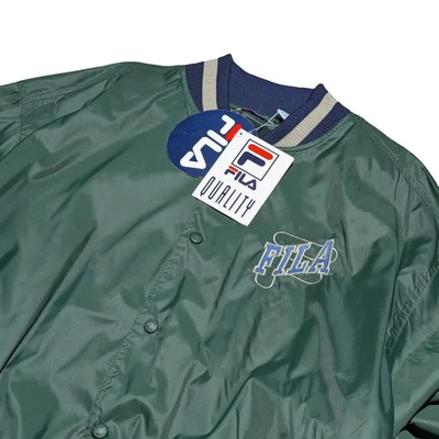 🔥👀RARE NOS Fila 90s Varsity Logo Bomber Baseball Jacket XL DEADSTOCK Athletic - Image 1 of 4