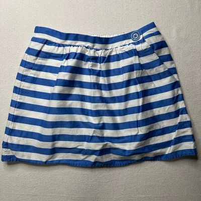 Falda a Rayas Lilly Pulitzer Para Mujer Pequeña Azul Blanco Plisada Cintura Elástica Foto 1 de 4