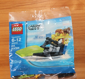 Lego City Jet Ski Poly Bag 30015 2 Minifigures Sealed