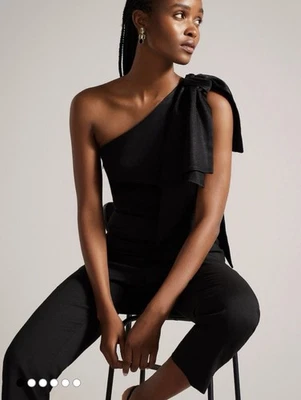 TED BAKER London черный Orliie одно плечо комбинезон бант размер 2 США 4/6 новый с Ярлыками $375 - Изображение 1 из 4