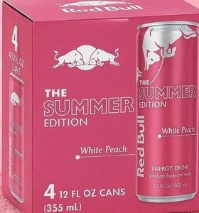 The Summer Edition White Peach Red Bull 12oz Case Of 4 - Picture 1 of 5