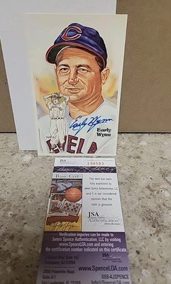 Postal firmada por los primeros Wynn Cleveland Guardians Pérez Steele 1981/10000 certificado de autenticidad JSA Foto 1 de 2