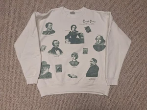 Vintage 90s Book Lovers Authors Shakespeare Edgar Poe Dickens Sweatshirt Reading - Bild 1 von 8