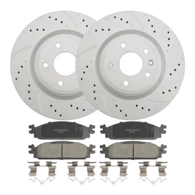 New Upgrade Front Drilled Rotors Brake Pad for Ford Explorer Flex Taurus MKT MKS Foto 1 de 4