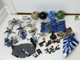LEGO Star Wars Lot - Plo Koon Starfighter, Battle Packs, 4 Planets, Peridea Etc.