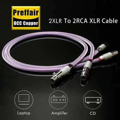 Par de cables XLR balanceados de cobre puro OCC 8N cable de interconexión de enchufe de fibra de carbono Foto 1 de 4