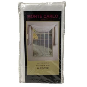NEW Sheer SCARF Curtain 59x144" by Monte Carlo Drapes Polyester NIB NOS - Picture 1 of 3
