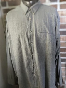 100% Cotton Gray Button Down Lagenlook Shirt Men's XL Soft Sustainable Shirt - Picture 1 of 7