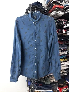 Alexander McQueen Birds Printed Shirt Langarm Blau Größe S - Bild 1 von 5