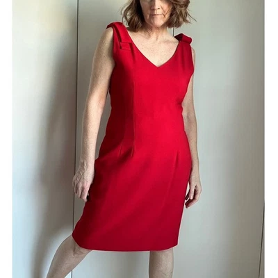 Sexy vestido rojo de fiesta cóctel para mujer talla L 10-12 lápiz vintage años 80  Foto 1 de 4