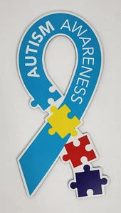 NEW Autism Awareness puzzle pieces ribbon magnetic decal Car Truck Automobile - Picture 1 of 2