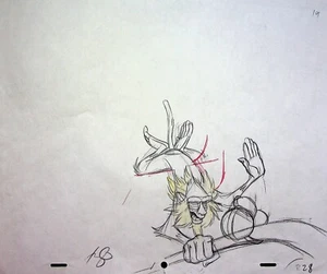 Lápiz dibujado a mano Timón y Pumba 1995 firmado por Romy Garcia producción RAFIKI - Imagen 1 de 2