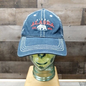 Sitka, Alaska Blue With White Bear Logo Adjustable Souvenier Strapback Hat - Picture 1 of 8