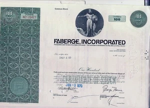 Certificado de stock Rayette, Inc (Faberge, Brut, Babe) 1970 con accesorio Stock Power - Imagen 1 de 3
