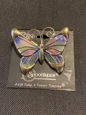 Broche Mariposa Spoontiques Pin Art Capiz Shell  Foto 1 de 4