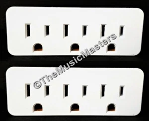 2X Grounded 3 Outlet Triple AC Wall Plug Power Splitter 3-Way Electric Adapter - Picture 1 of 11