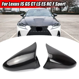 CARBON FIBER FOR 14-2020 LEXUS IS200 300 /350 M HORN STYLE SIDE MIRROR COVER CAP - Picture 1 of 9