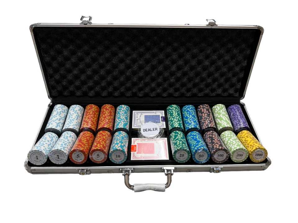 500ct. Monte Carlo Poker Club 14g Clay Chip Set W/Case Chips - Image 1 of 4