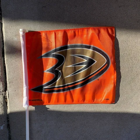 Anaheim Ducks NHL Car Flag White Pole Cover