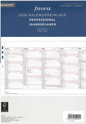 Filofax Kalendereinlage DIN A5 Jahresplaner deutsch 2026 Art. Nr. 26-68554 - Bild 1 von 2