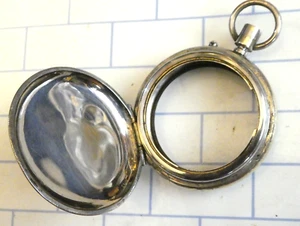 Antiguo Reloj Bolsillo Suizo Placa Plata Latón Par Estuche Snapback Corona Pin 14s - Imagen 1 de 12