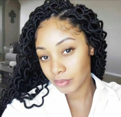 Pelucas delanteras largas negras de imitación de encaje trenzado de cabello fino de ganchillo con cabello de bebé Foto 1 de 4